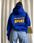 Mr Winston 'Royal Blue' Puff Hooded Sweat