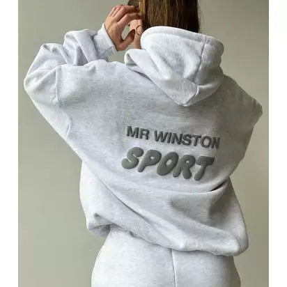 Mr Winston ‘Grey Marle’ Puff Hooded Sweat